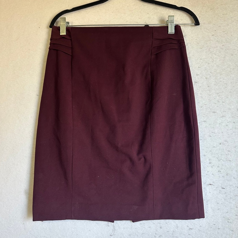 Express Womens Burgundy Pleated Hip Pencil Skirt Size 6 New With Tags  office